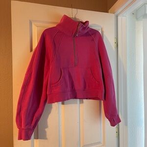 LULULEMON sonic pink half zip scuba